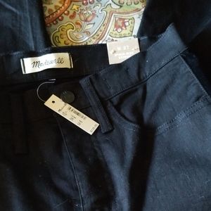 Jean Skinny Madewell Noir Velours Côtelé Avec Bande Latérale (tuxedo Stripe) - Taille 27, Neuf Avec étiquette